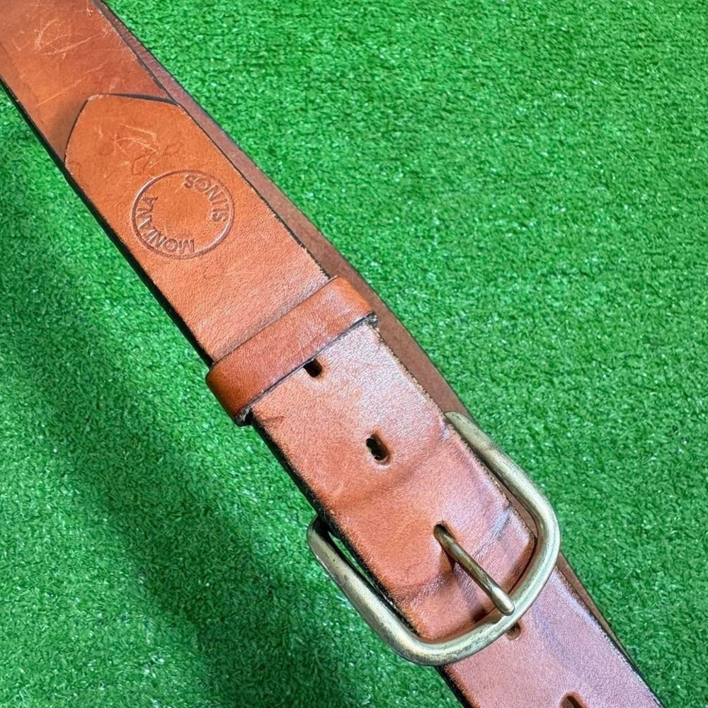 Montana Slings Men's Leather Heavy Utility Belt Size 42 Brass Buckle